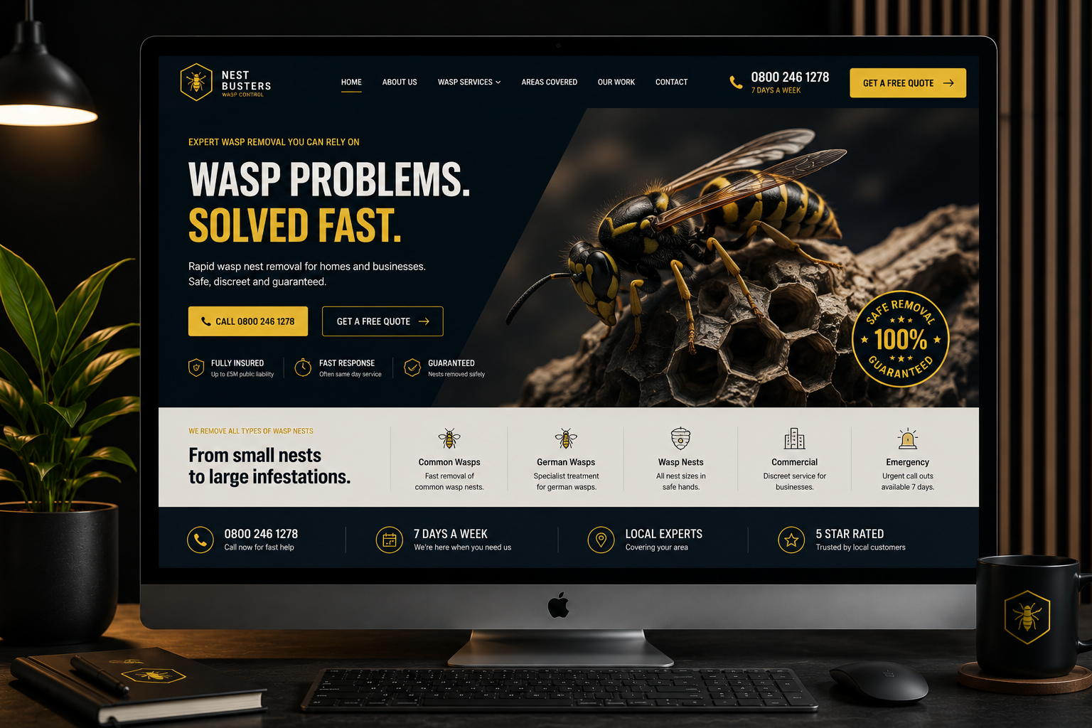 Premium pest control website concept